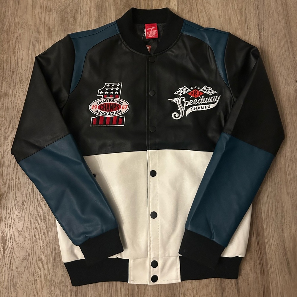 Ring Of Fire Mens Small Leather Racing Jacket